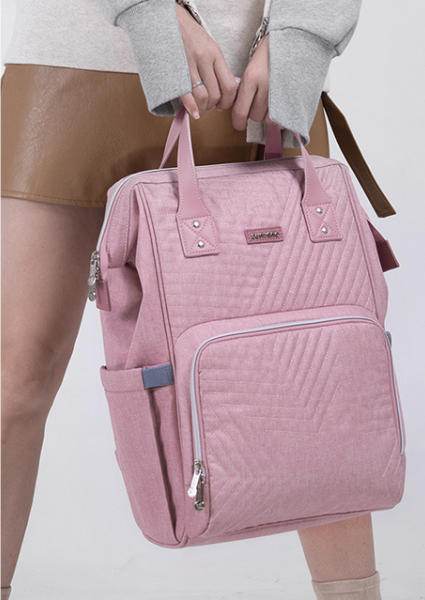 Lulu Grey Diaper Bag + Hooks