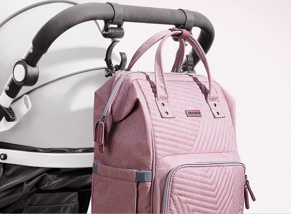 Lulu Grey Diaper Bag + Hooks