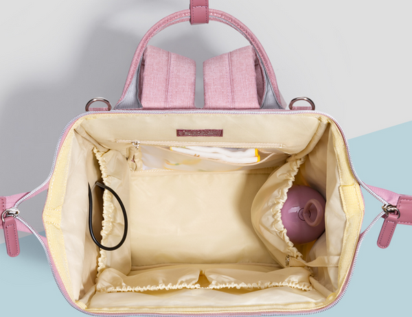 Lulu Pink Diaper Bag + Hooks