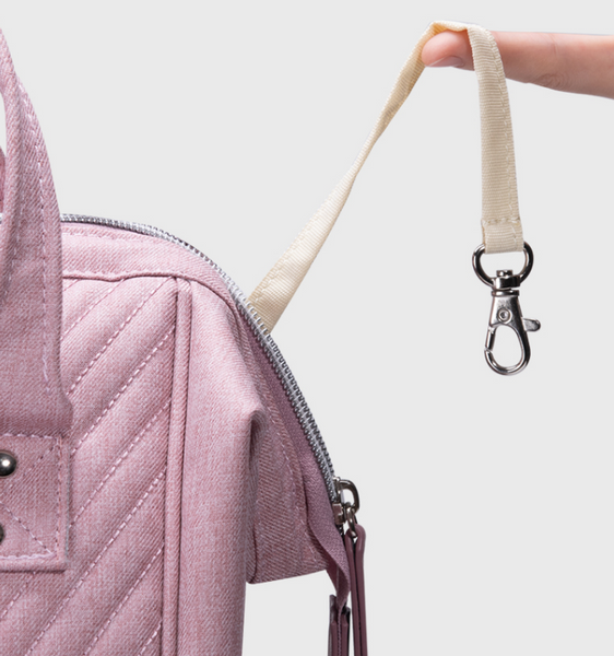 Lulu Navy Diaper Bag + Hooks