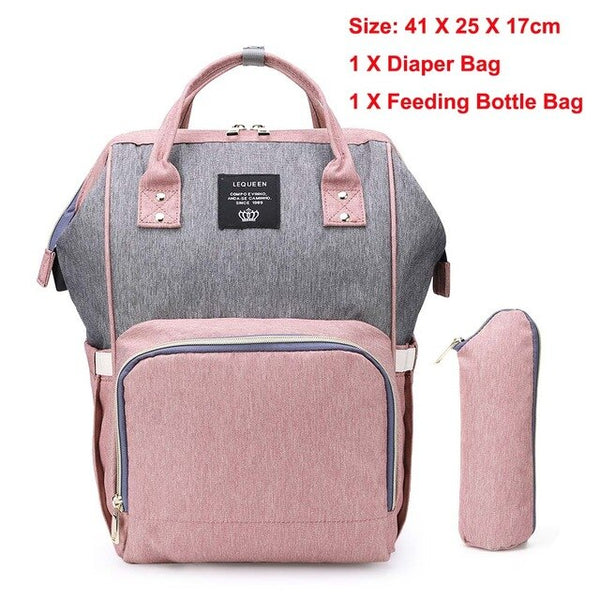 LEQUEEN Stripes Waterproof Mummy Diaper Bags for Mom Nappy Backpacks Handbag Large Capacity USB Port Maternity Nursing Baby Bag