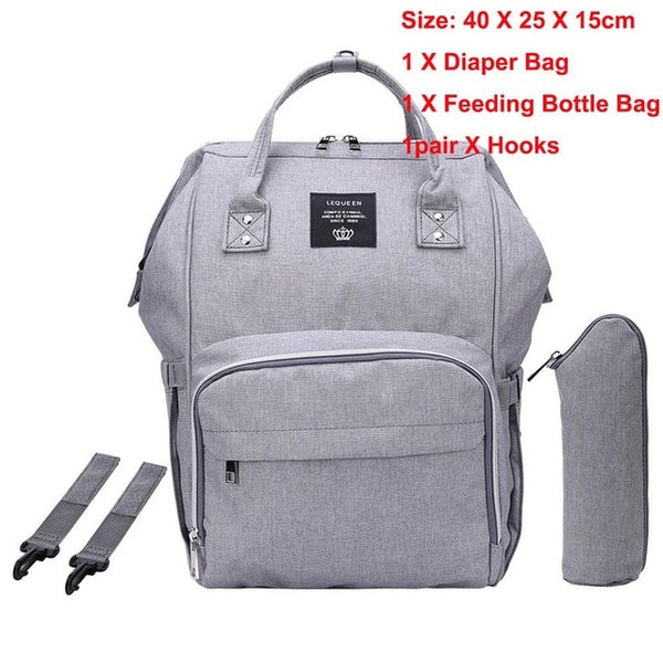 LEQUEEN Stripes Waterproof Mummy Diaper Bags for Mom Nappy Backpacks Handbag Large Capacity USB Port Maternity Nursing Baby Bag