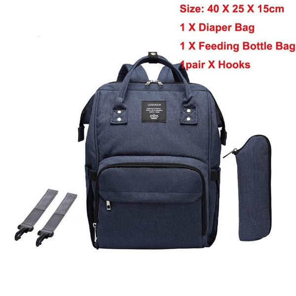 LEQUEEN Stripes Waterproof Mummy Diaper Bags for Mom Nappy Backpacks Handbag Large Capacity USB Port Maternity Nursing Baby Bag