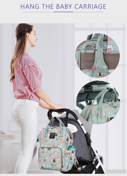 Diego Grey Flower Diaper Bag