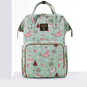 Diego Green Unicorn Diaper Bag